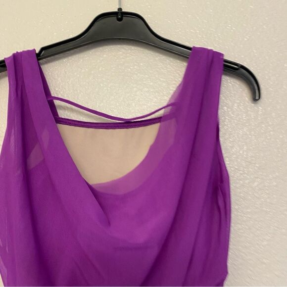 WEISSMAN Balera Dance costume purple Mesh Overlay Dress D12770 MC-Medium child - Picture 4 of 11